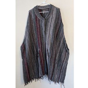 Free People  Striped Knit Poncho
